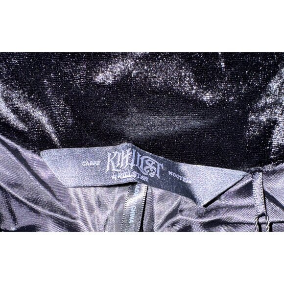 Killstar Womens Shadowborne Coat Sz XL Black Velvet Maxi Full Length Goth NWT - Picture 13 of 13